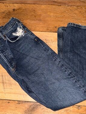 Agolde Riley high rise slim straight leg crop jeans